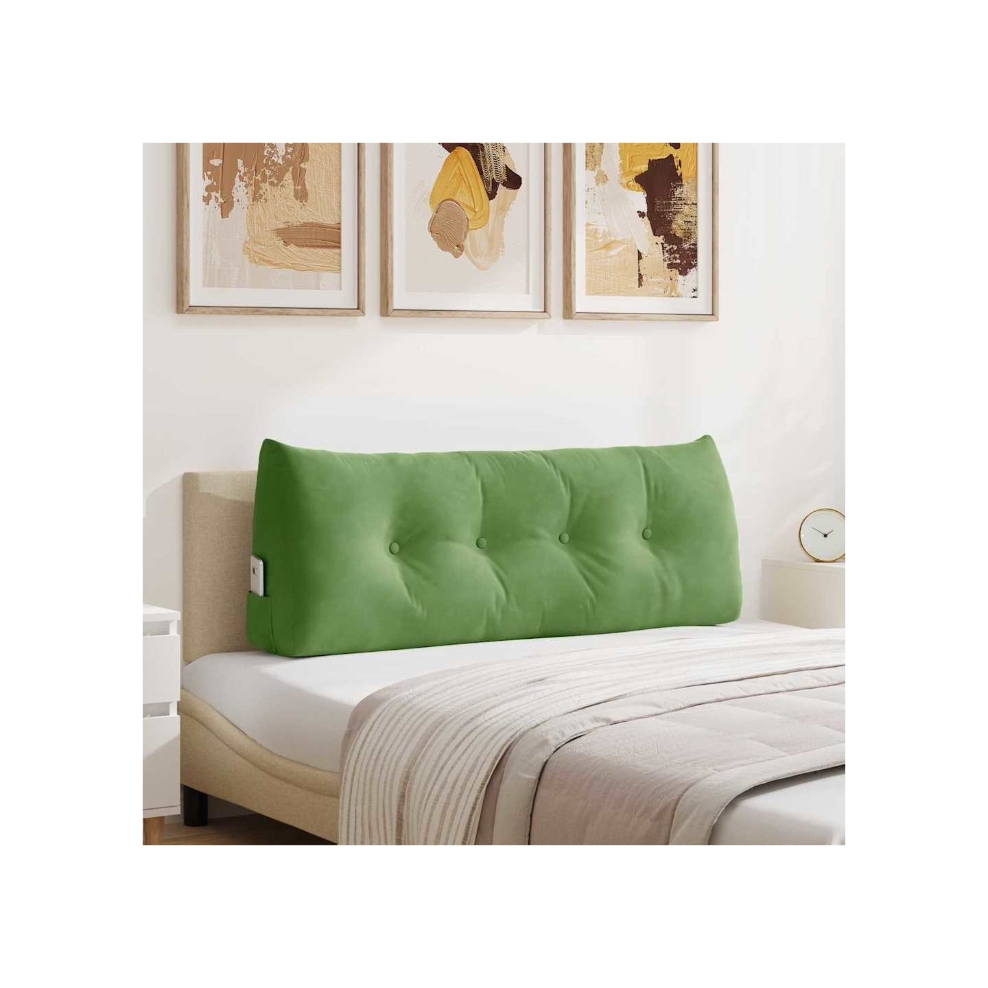 Coussin de Dos Vert clair 120 x 50 x 24 cm Velours