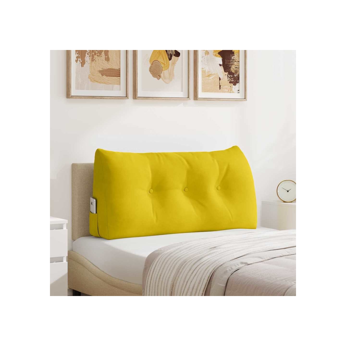 Coussin de Dos Jaune 100 x 50 x 24 cm Velours