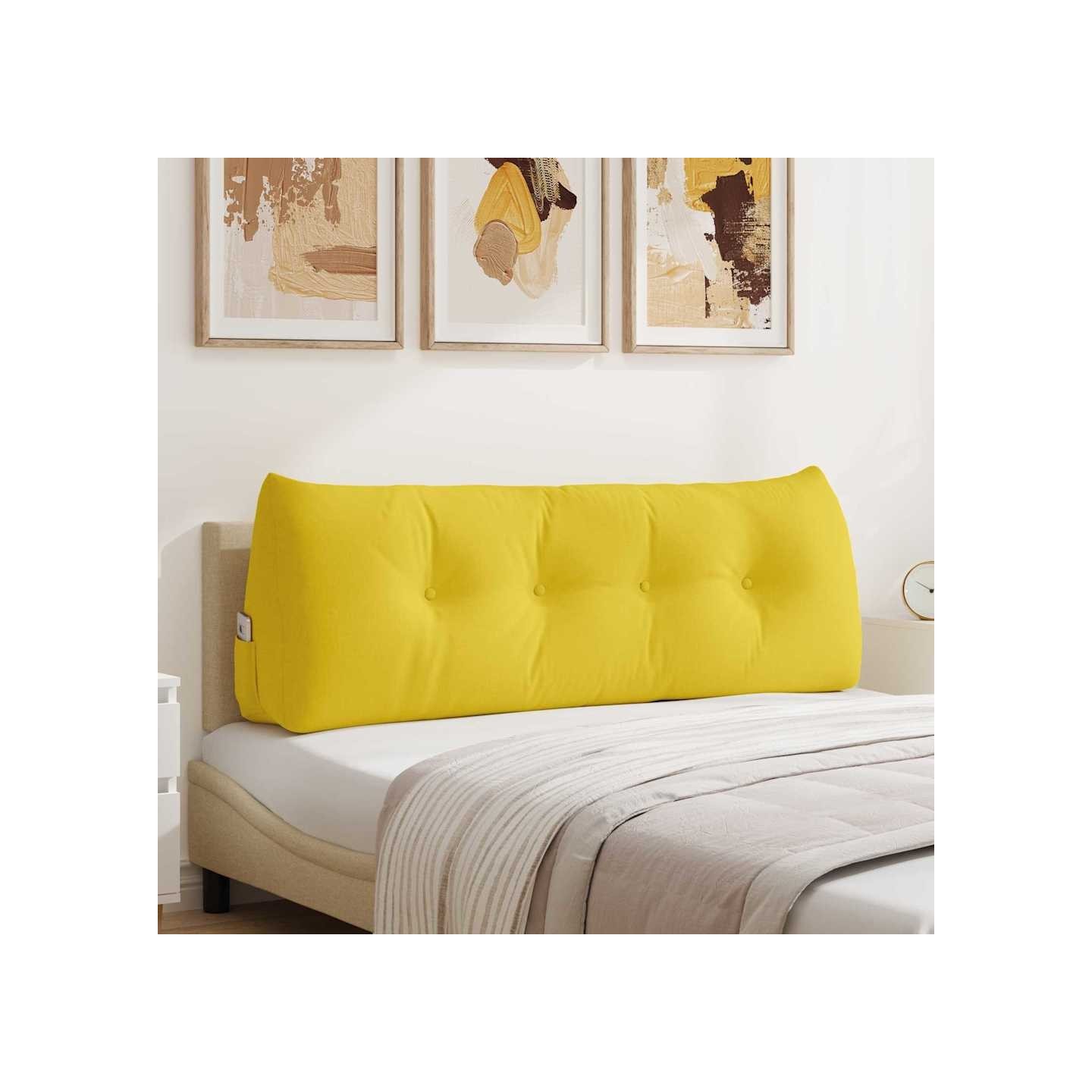 Coussin de Dos Jaune clair 140 x 50 x 24 cm tissu