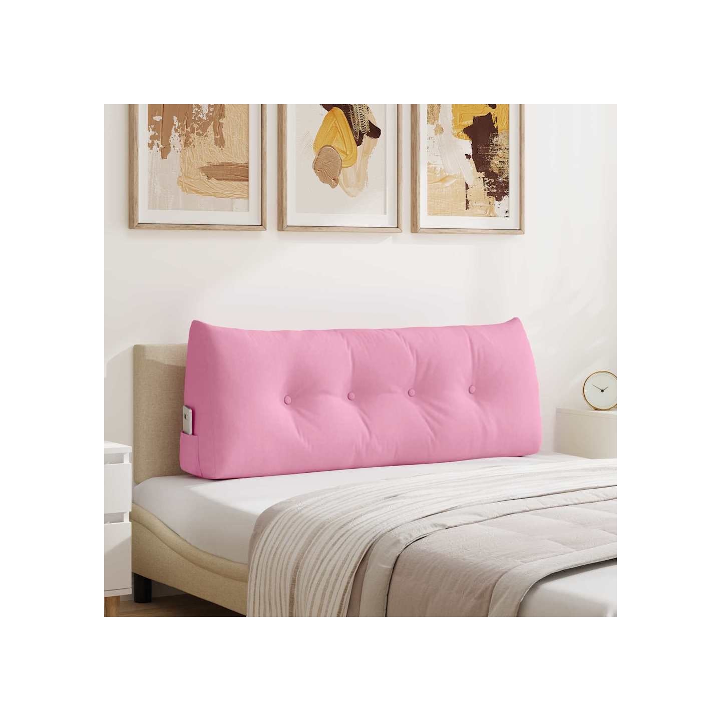 Coussin de Dos Rose 120 x 50 x 24 cm tissu