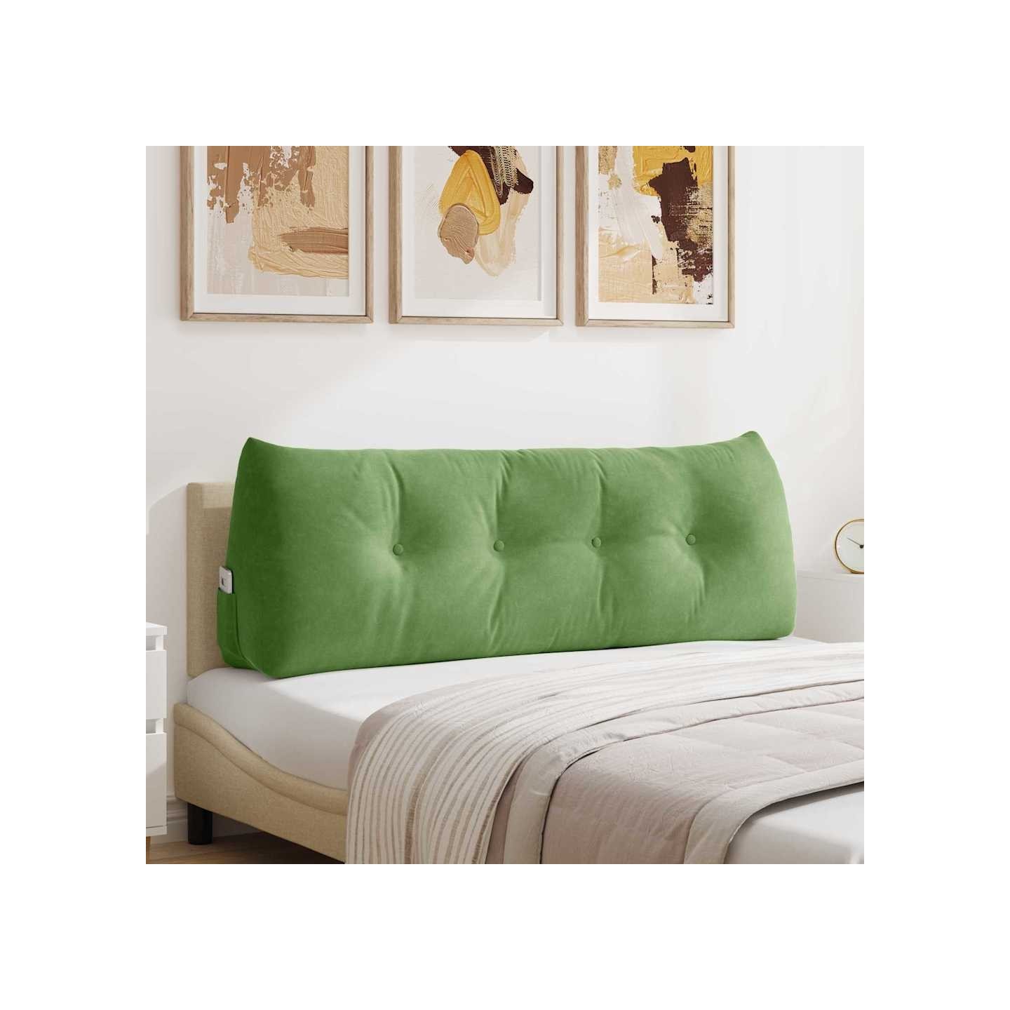 Coussin de Dos Vert clair 140 x 50 x 24 cm Velours