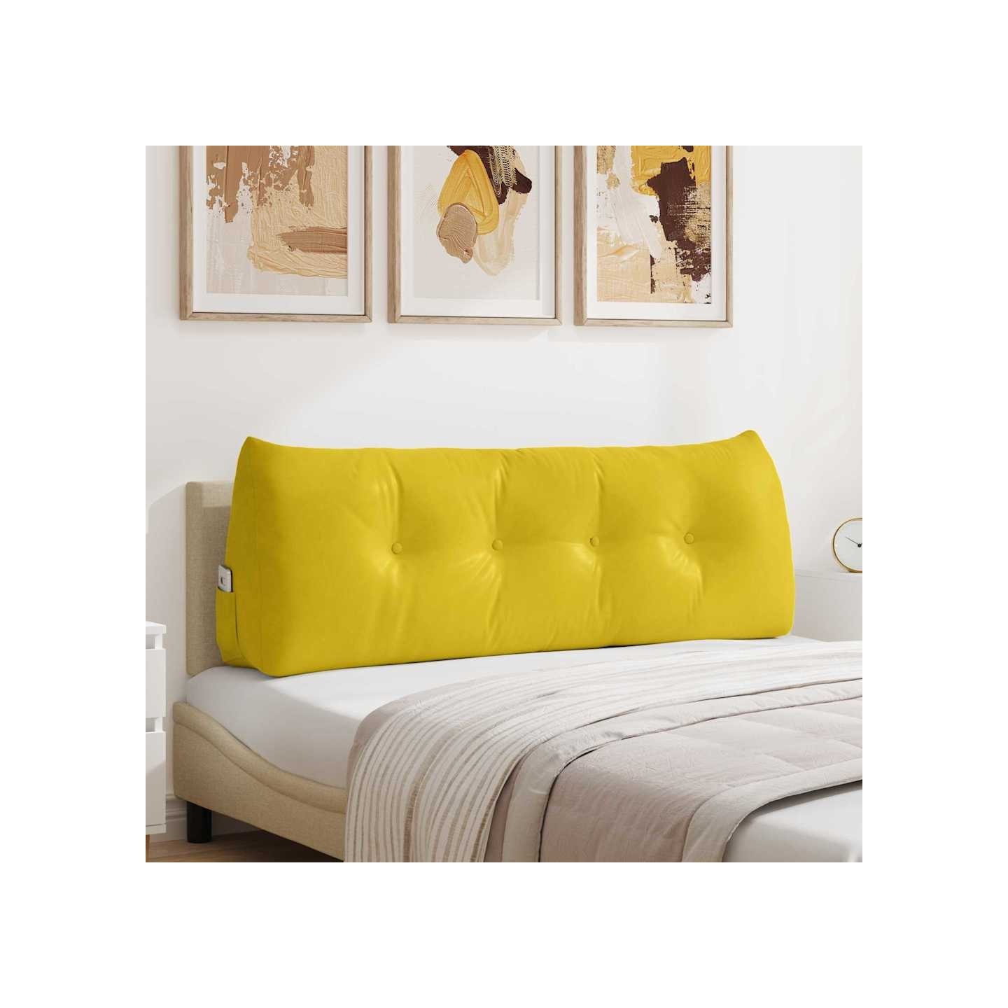 Coussin de Dos Jaune 140 x 50 x 24 cm Velours