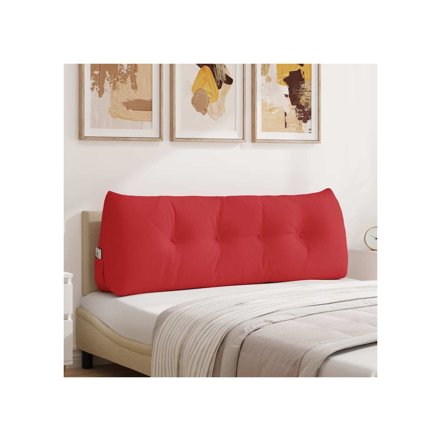 Coussin de Dos Rouge 140 x 50 x 24 cm tissu
