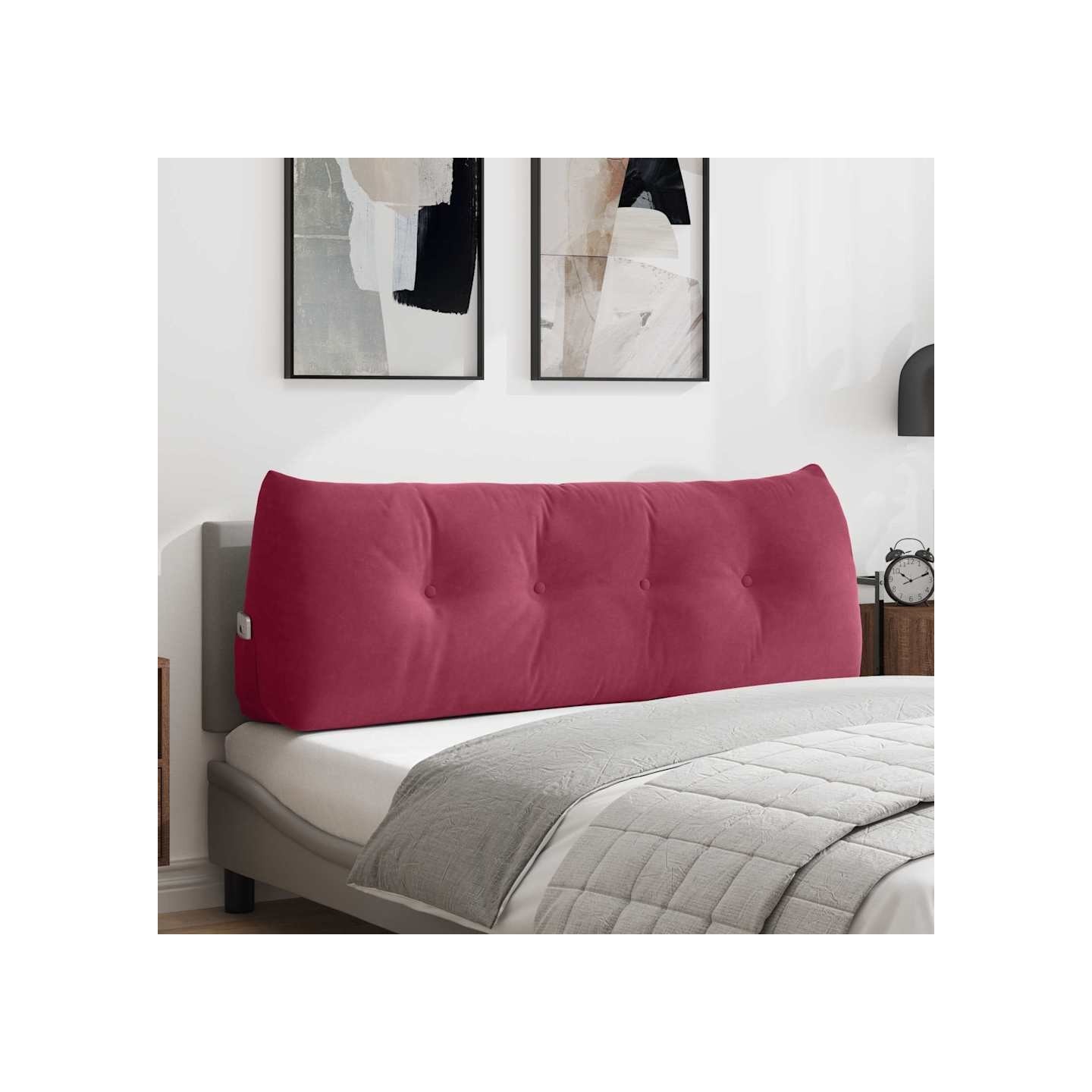 Coussin de Dos Bordeaux 140 x 50 x 24 cm Velours