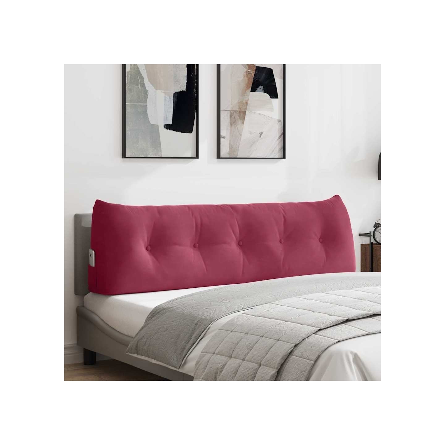 Coussin de Dos Bordeaux 160 x 50 x 24 cm Velours