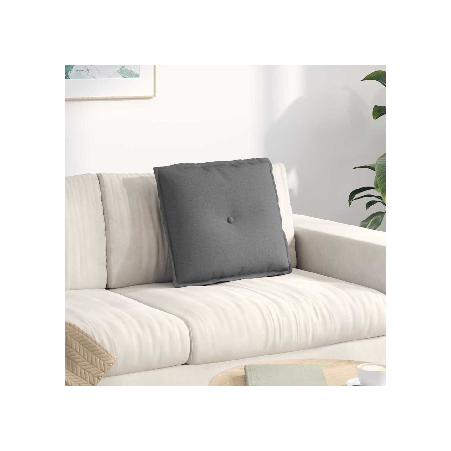 Coussin de Dos Gris foncé 50 x 45 x 19 cm tissu