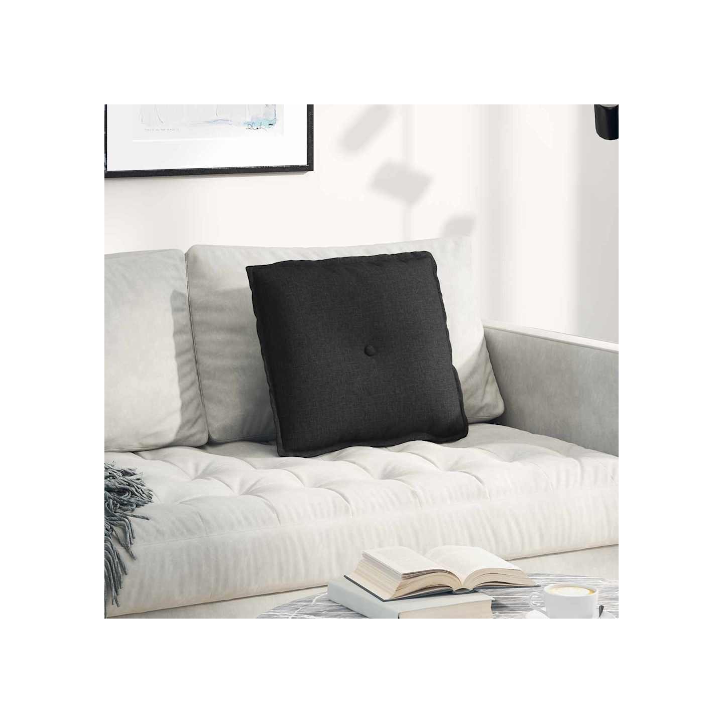 Coussin de Dos Noir 50 x 19 x 45 cm tissu