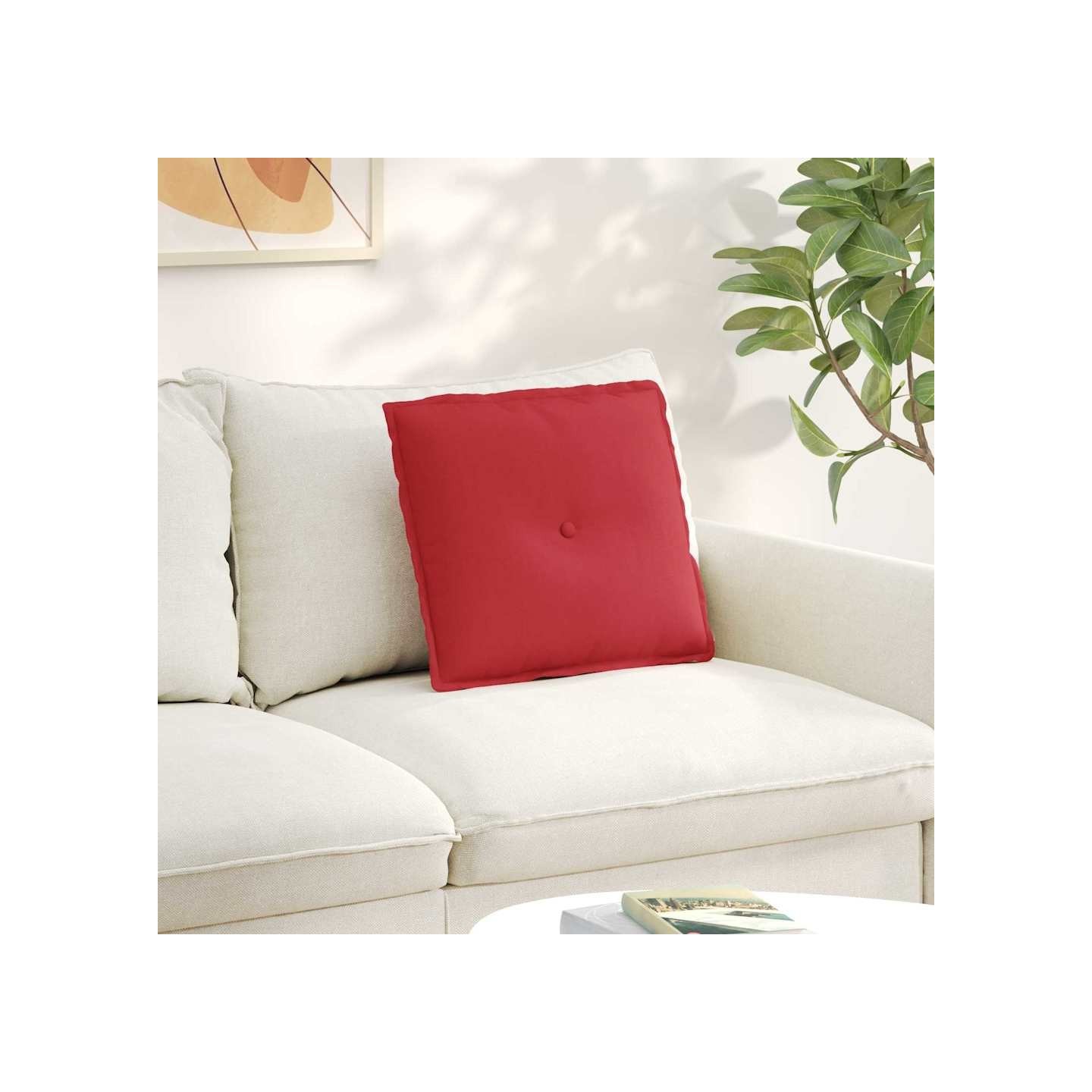 Coussin de Dos Rouge 50 x 45 x 19 cm tissu