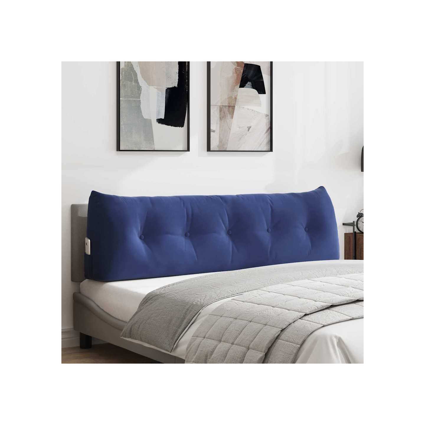Coussin de Dos Bleu police 160 x 50 x 24 cm Velours