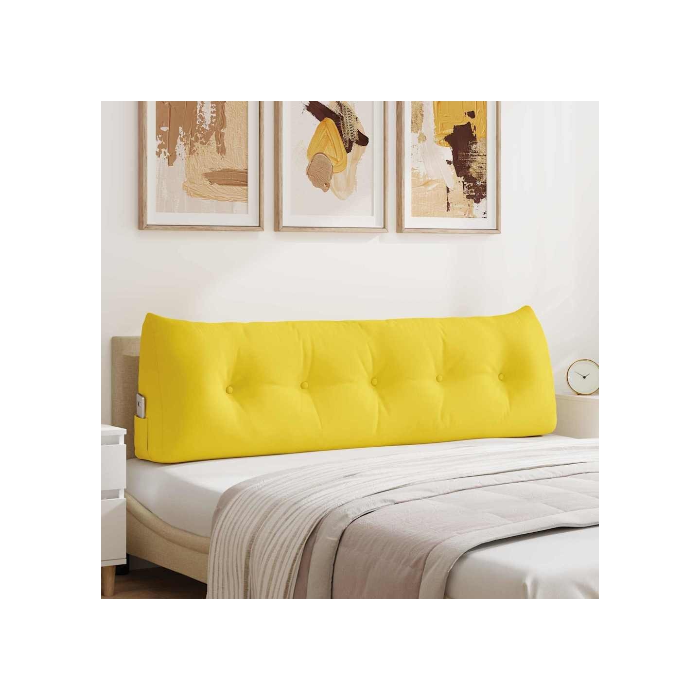 Coussin de Dos Jaune clair 160 x 50 x 24 cm tissu