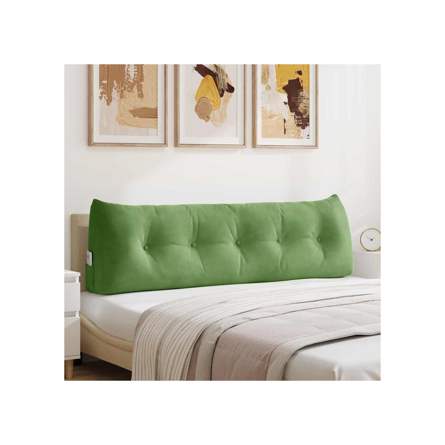 Coussin de Dos Vert clair 160 x 50 x 24 cm Velours