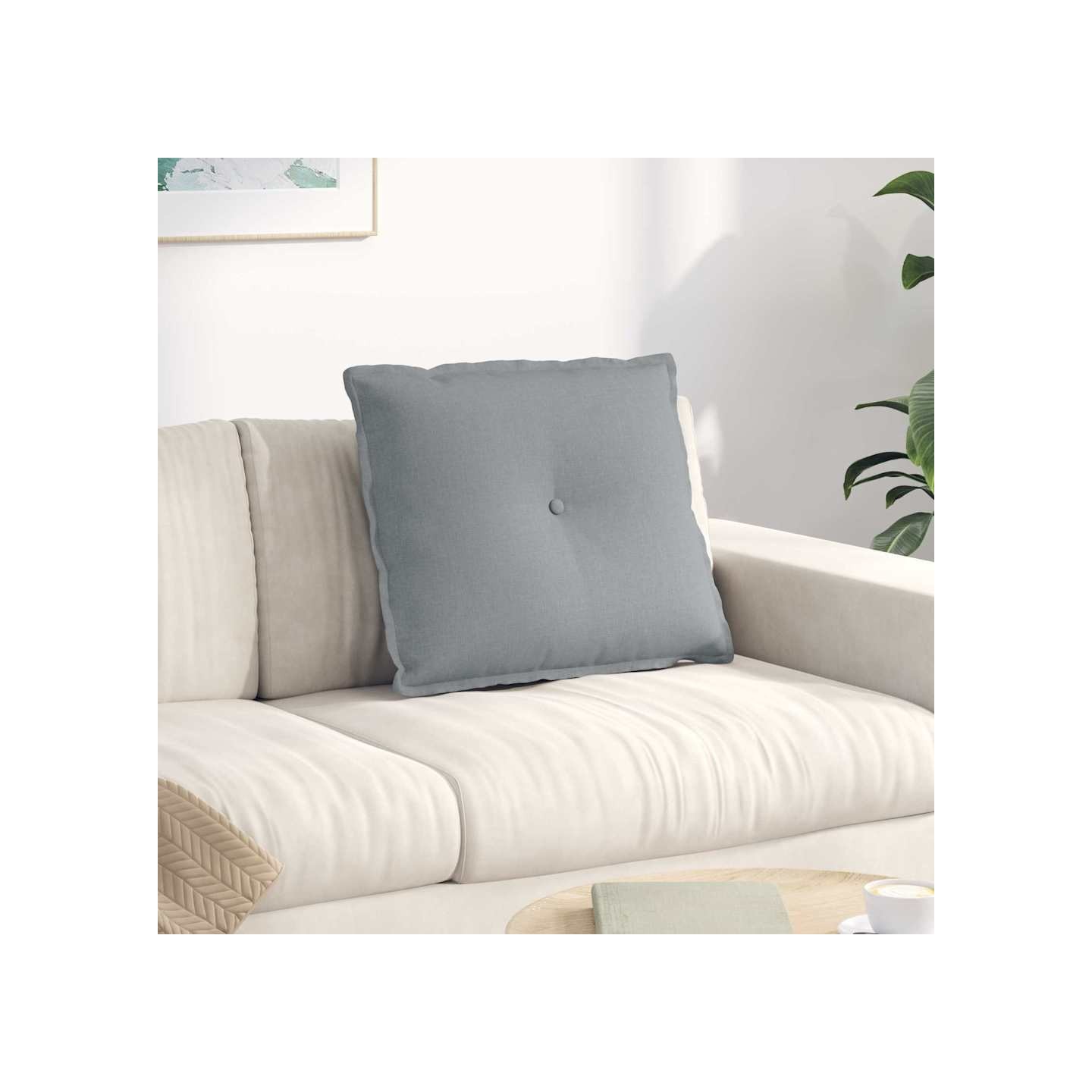 Coussin de Dos Gris clair 60 x 50 x 19 cm tissu