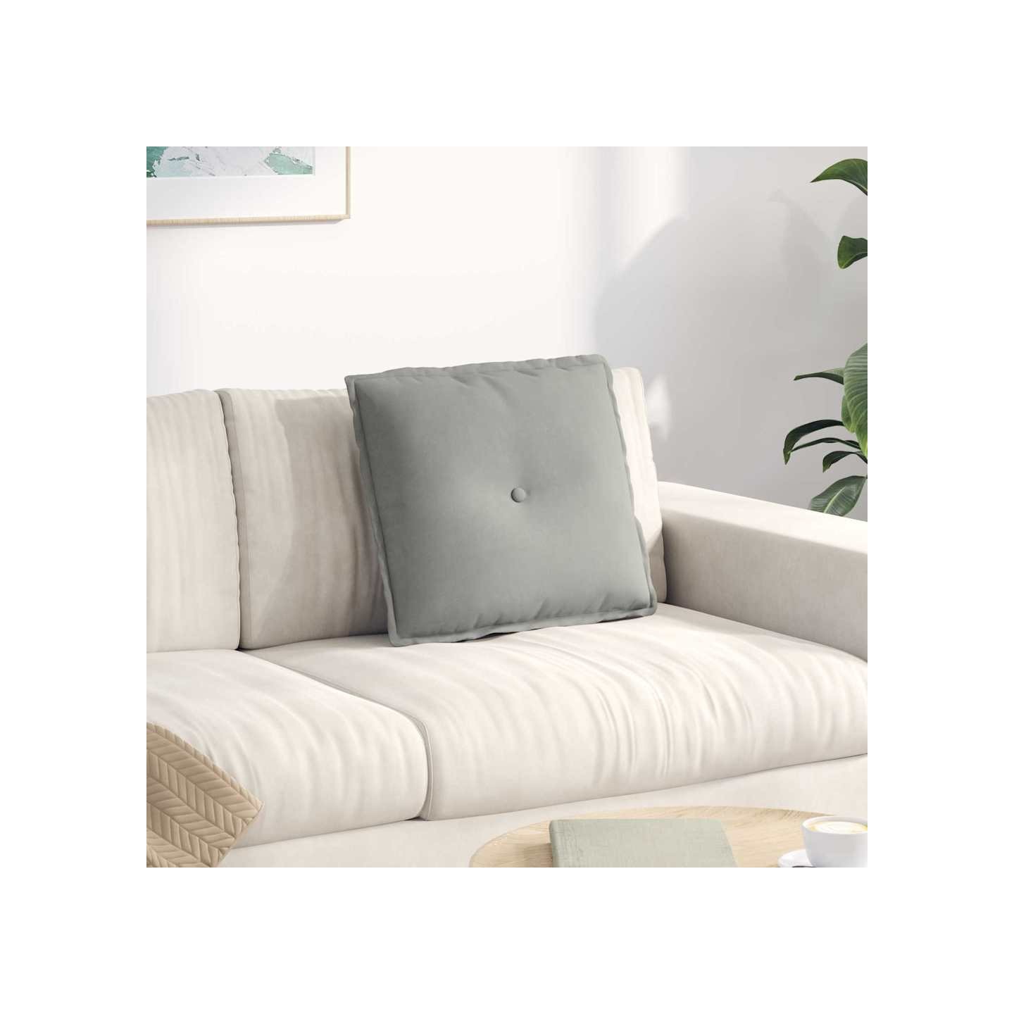 Coussin de Dos Gris clair 50 x 45 x 19 cm Tissu en microfibre