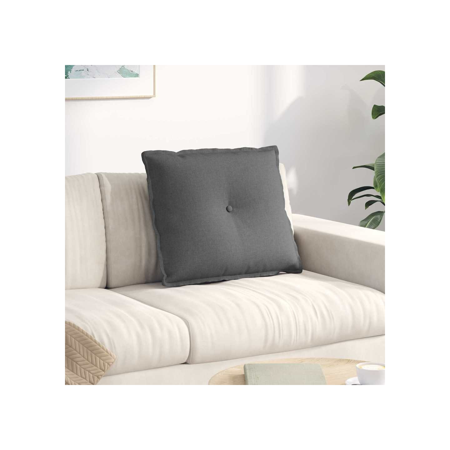 Coussin de Dos Gris foncé 60 x 50 x 19 cm tissu