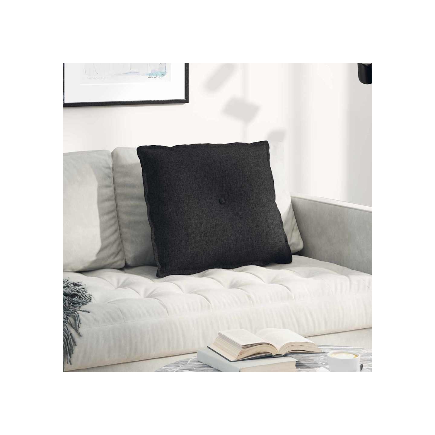Coussin de Dos Noir 60 x 50 x 19 cm tissu
