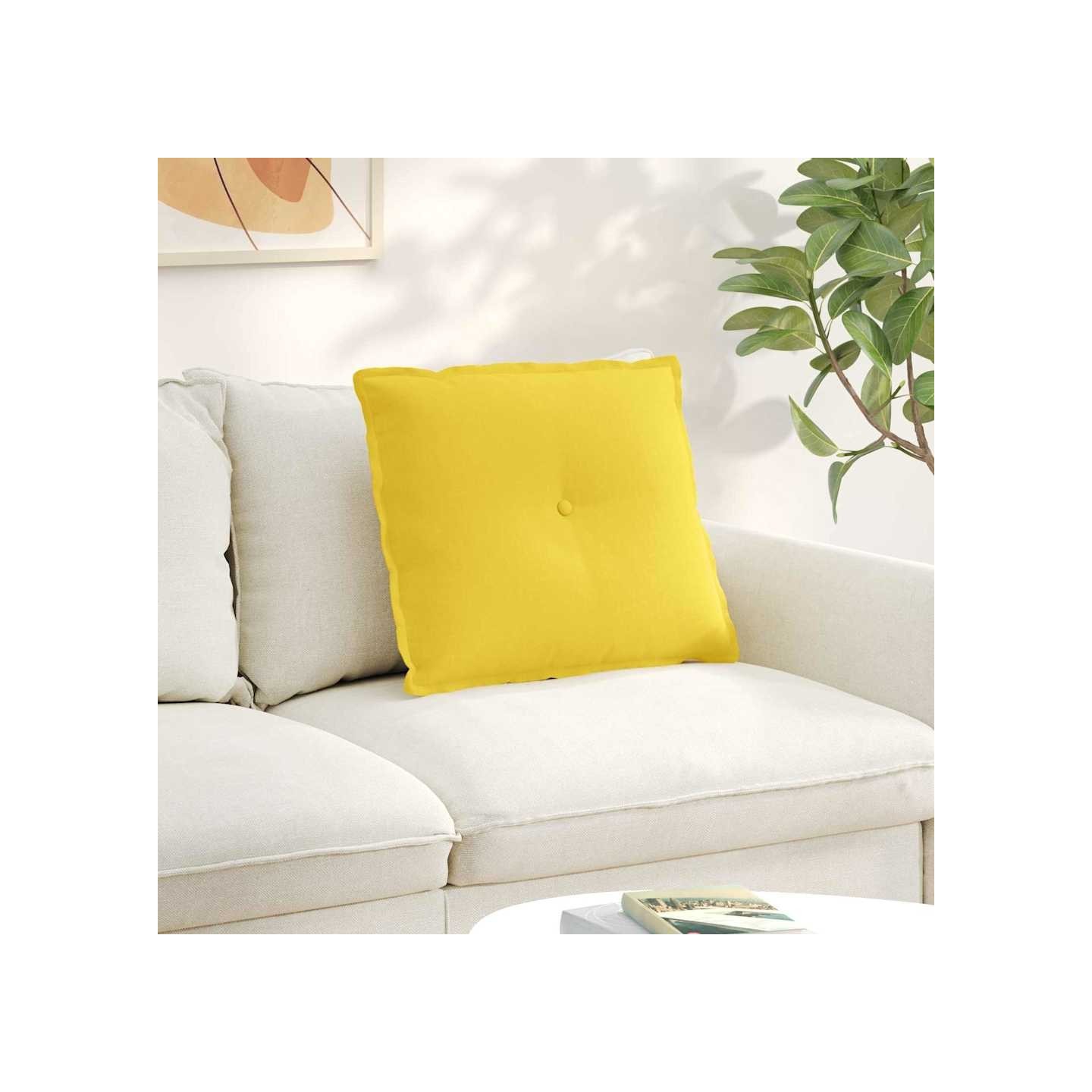Coussin de Dos Jaune clair 60 x 50 x 19 cm tissu