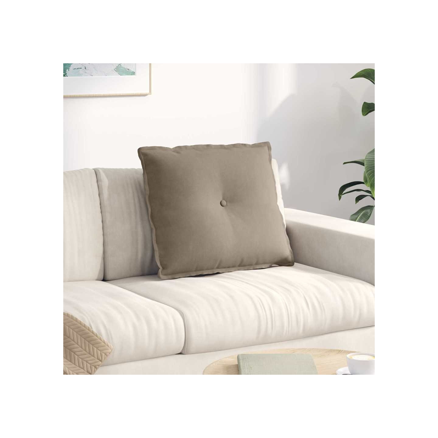 Coussin de Dos Taupe 60 x 50 x 19 cm Tissu en microfibre
