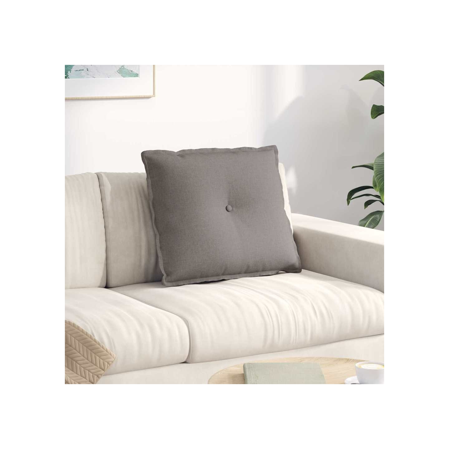 Coussin de Dos Taupe 60 x 50 x 19 cm tissu