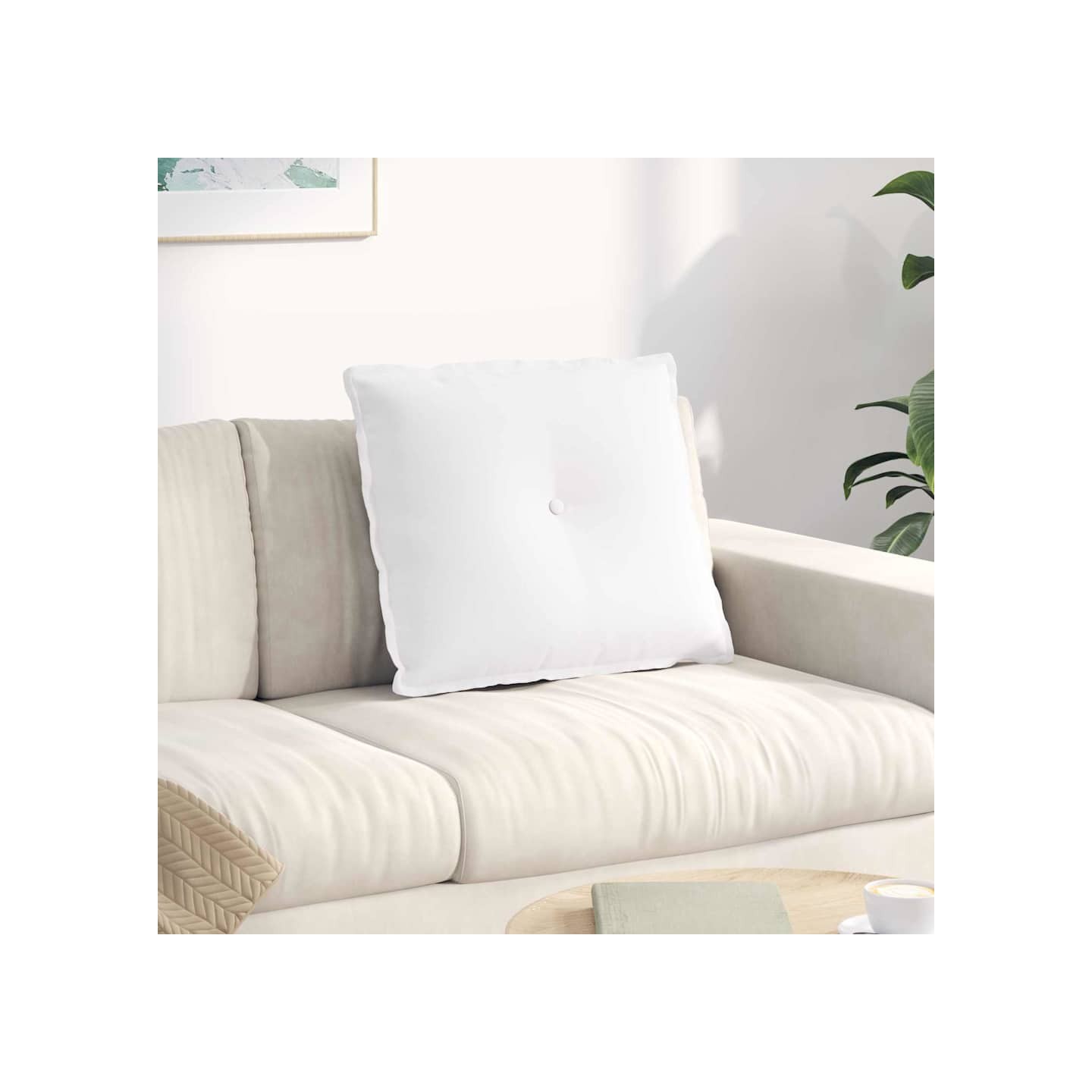 Coussin de Dos Blanc 60 x 19 x 50 cm tissu