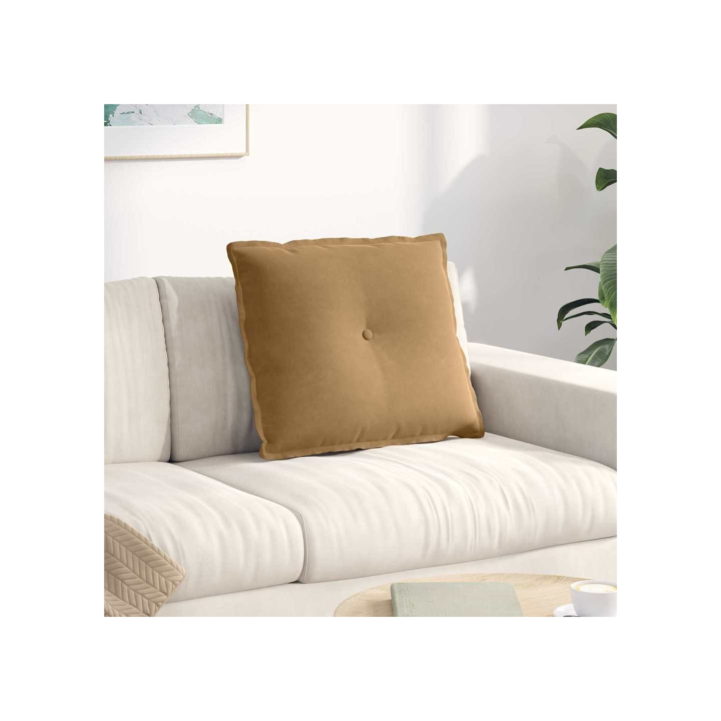 Coussin de Dos Marron 60 x 50 x 19 cm Tissu en velours côtelé