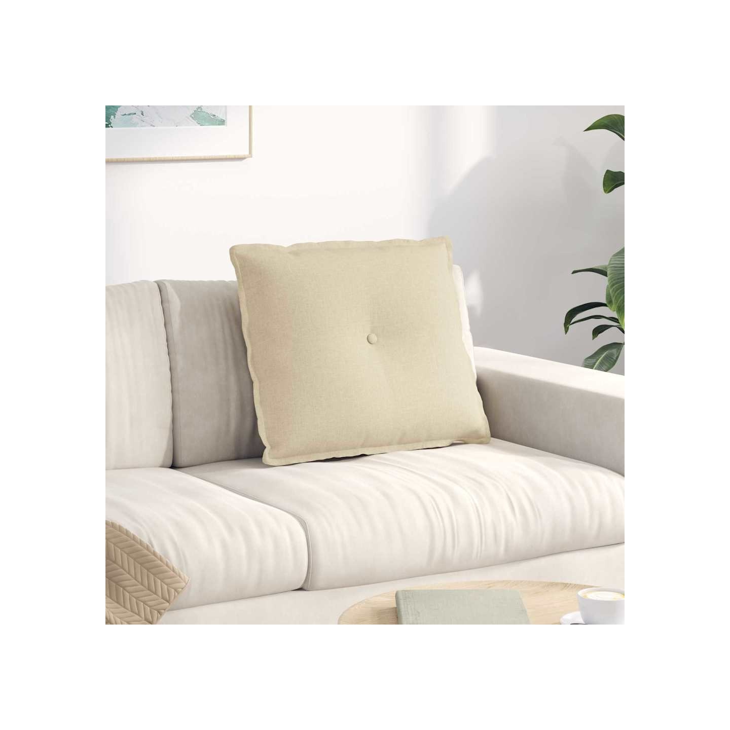 Coussin de Dos Crème 60 x 50 x 19 cm tissu