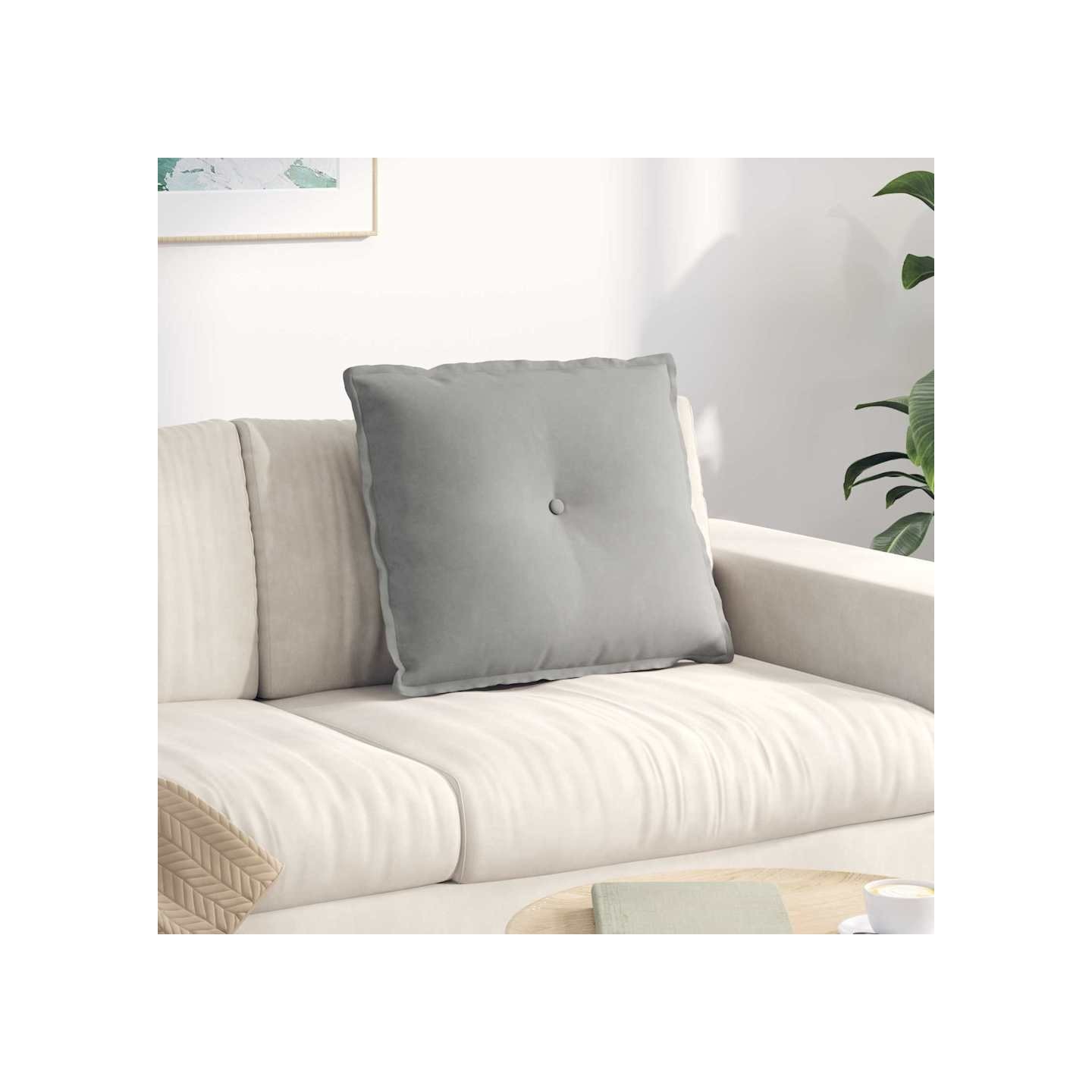 Coussin de Dos Gris clair 60 x 50 x 19 cm Tissu en microfibre