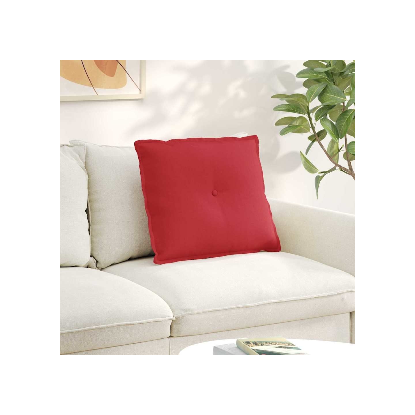 Coussin de Dos Rouge 60 x 50 x 19 cm tissu
