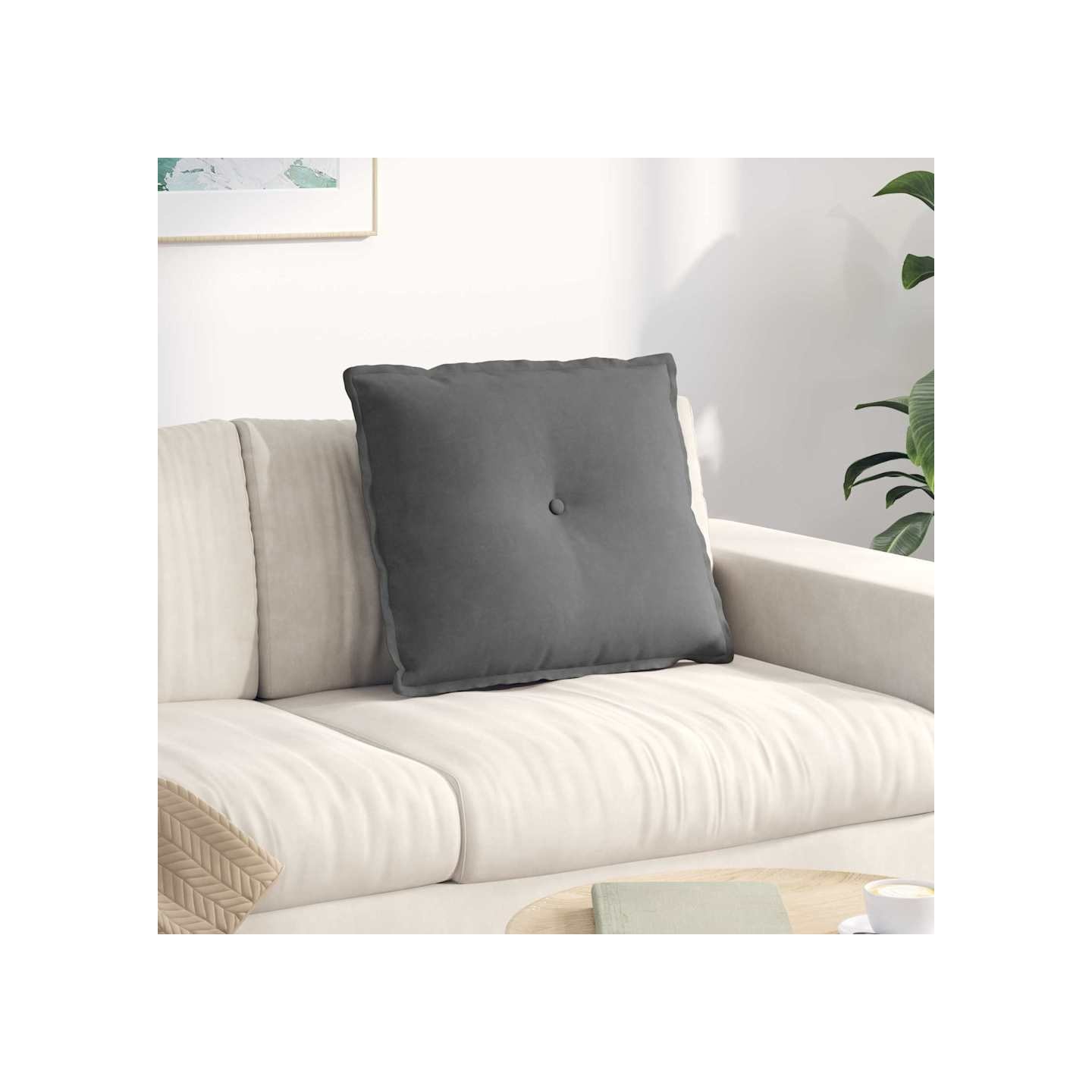 Coussin de Dos Gris foncé 60 x 50 x 19 cm Tissu en microfibre