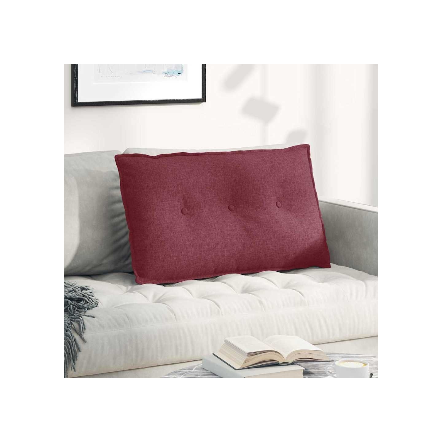 Coussin de Dos Bordeaux 80 x 19 x 50 cm tissu