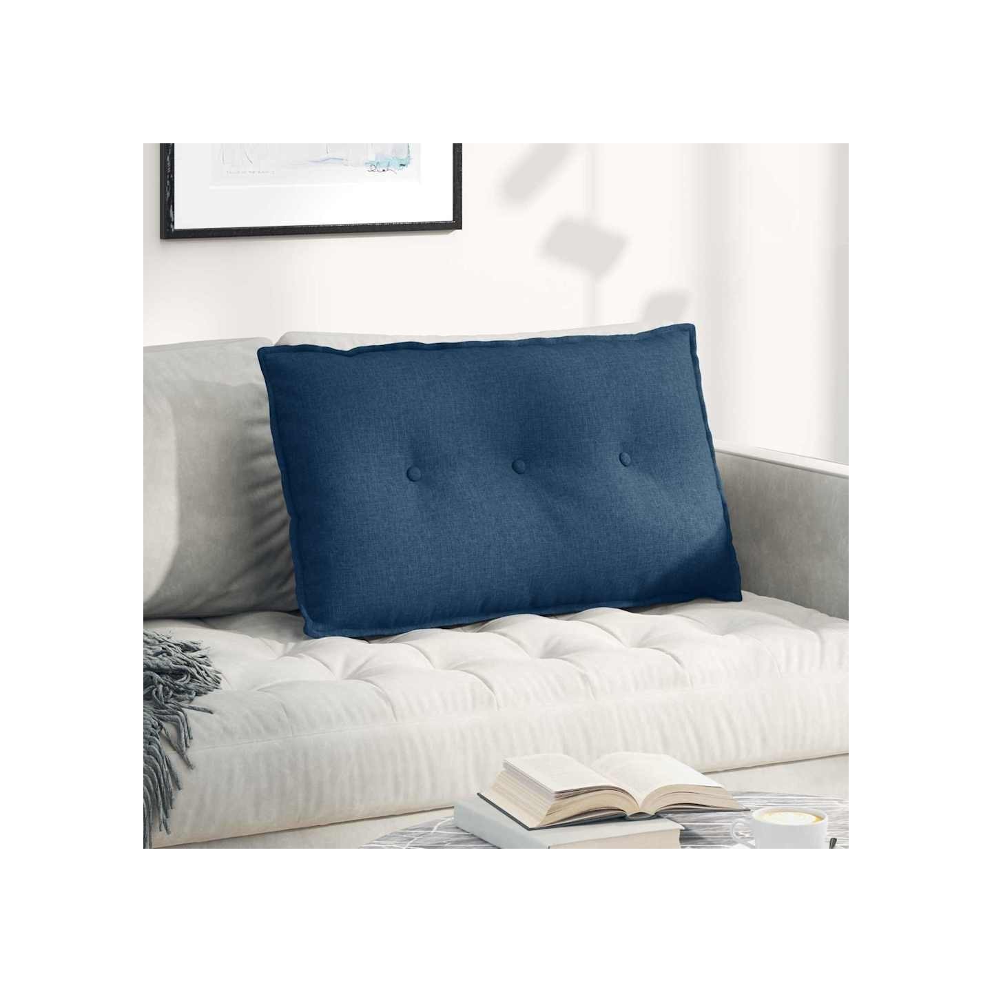 Coussin de Dos Bleu 80 x 50 x 19 cm tissu