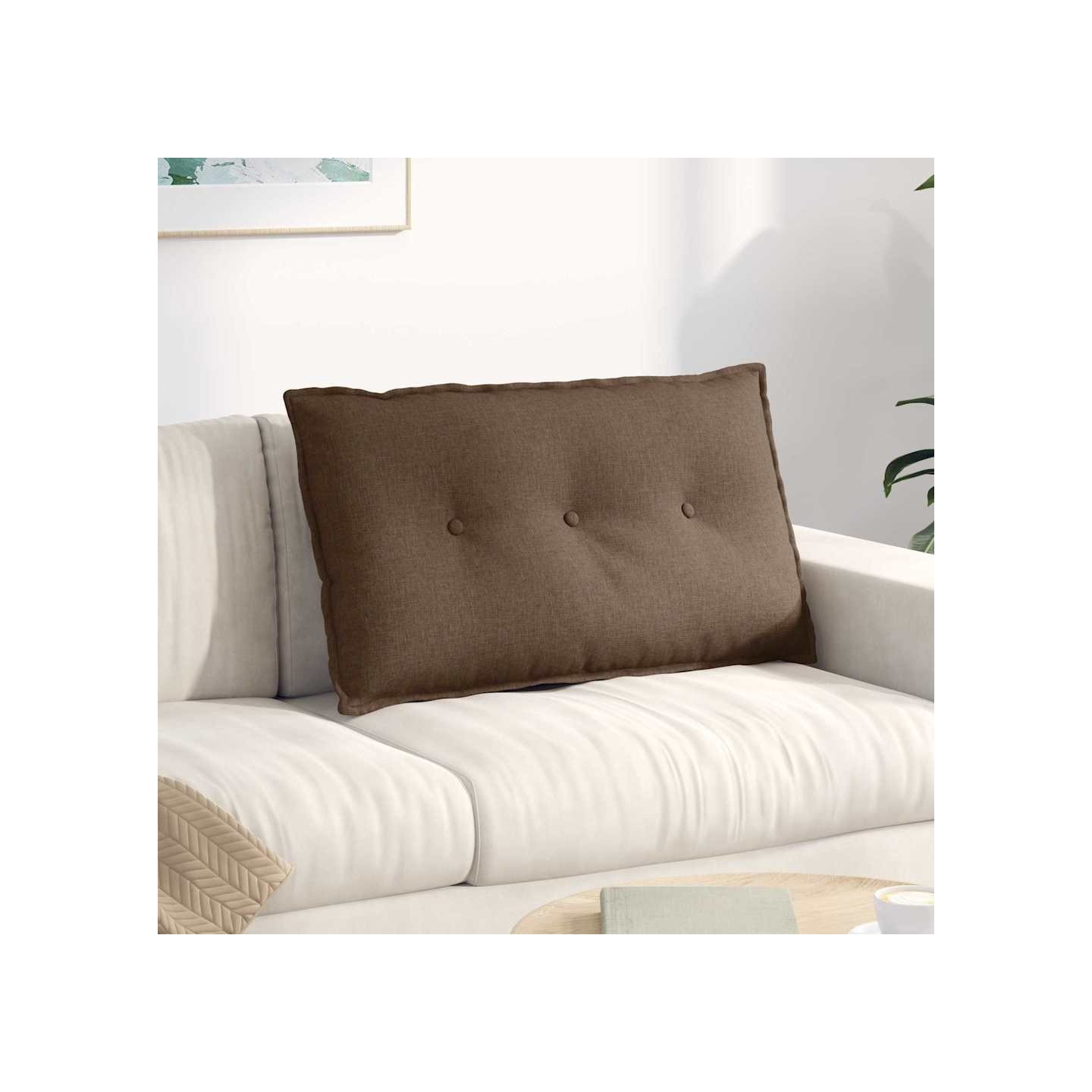Coussin de Dos Marron 80 x 19 x 50 cm tissu