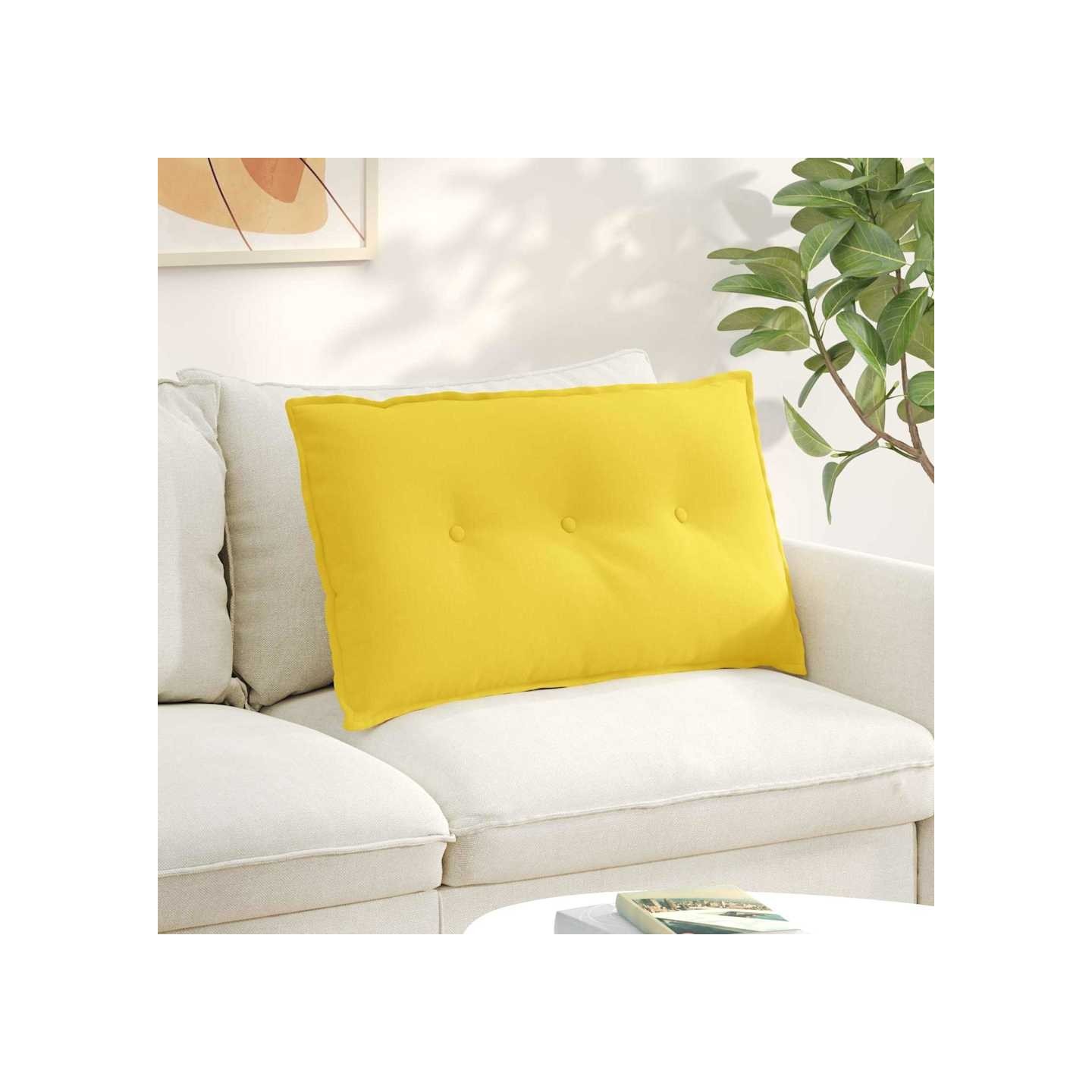Coussin de Dos Jaune clair 80 x 50 x 19 cm tissu