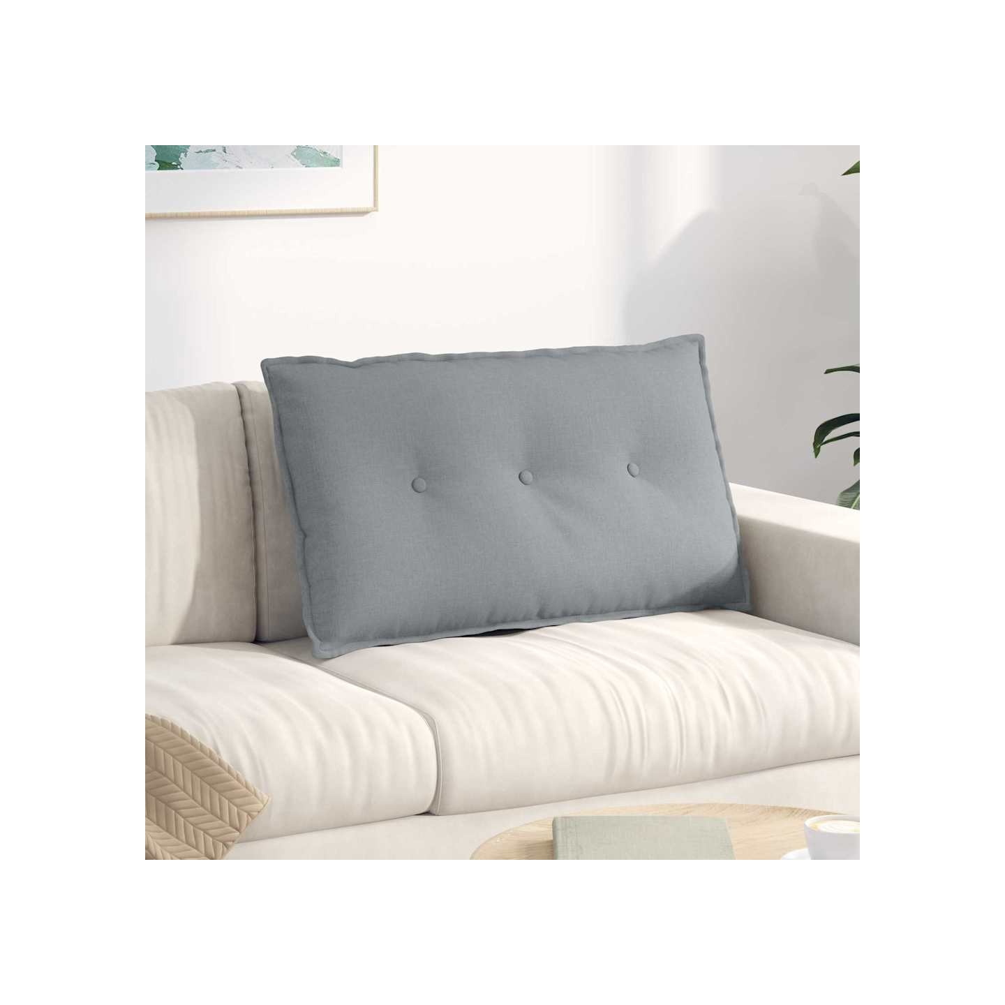 Coussin de Dos Gris clair 80 x 19 x 50 cm tissu