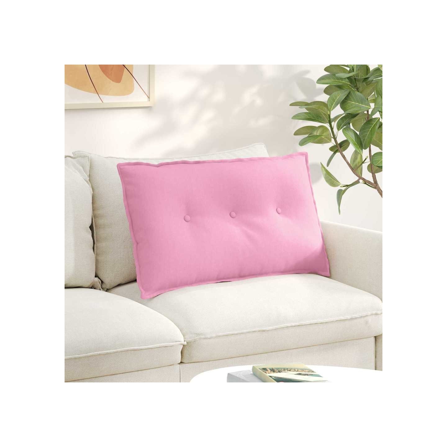 Coussin de Dos Rose 80 x 50 x 19 cm tissu