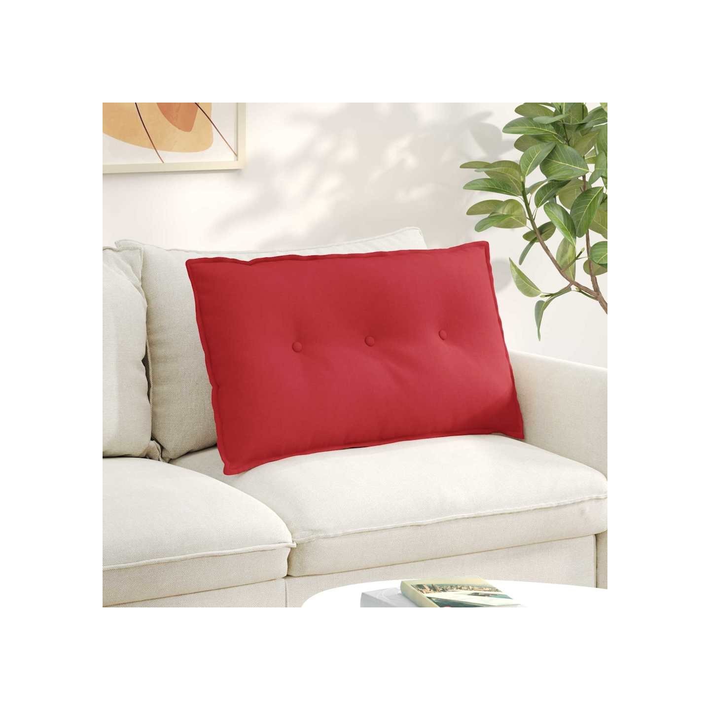 Coussin de Dos Rouge 80 x 19 x 50 cm tissu