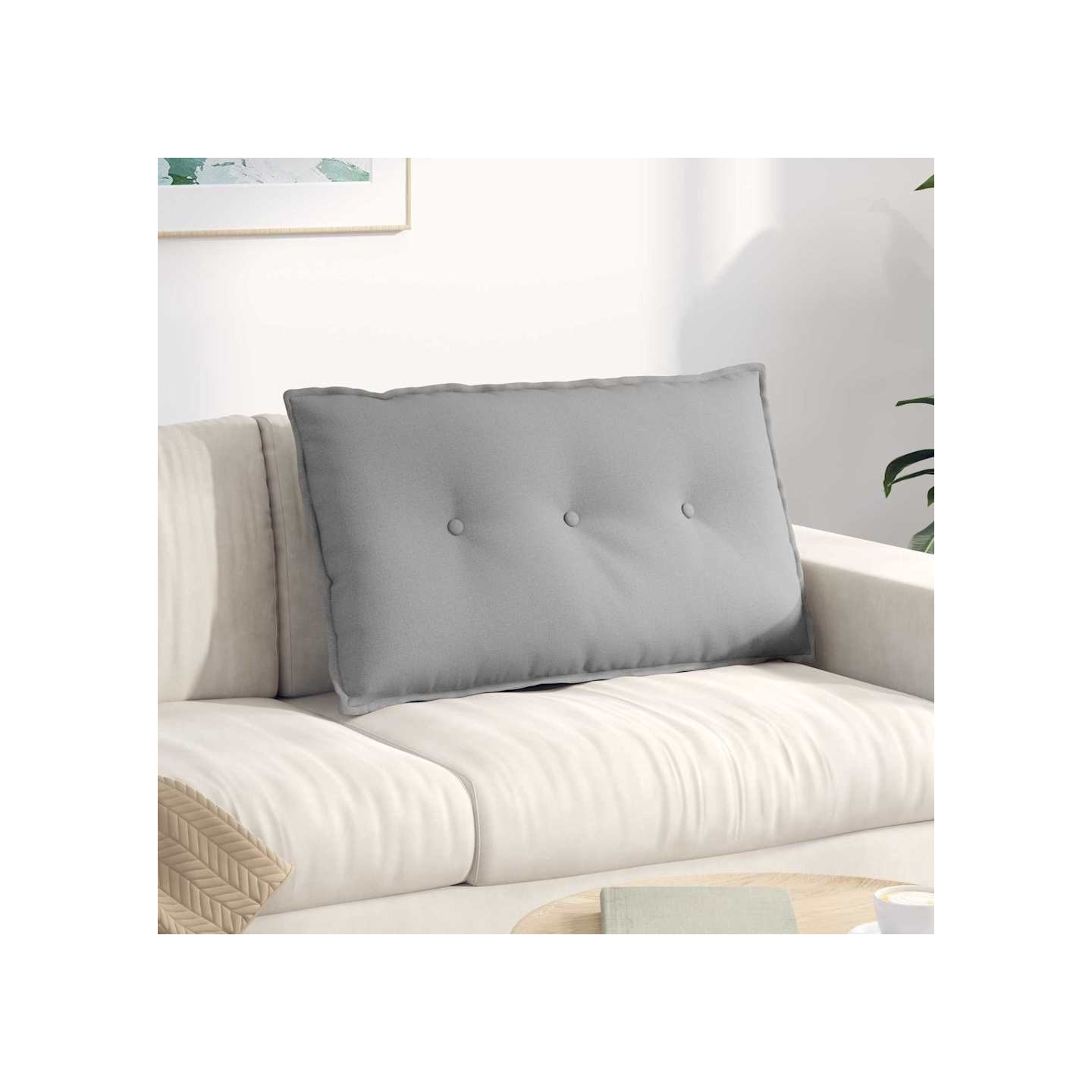 Coussin de Dos Gris nuage 80 x 50 x 19 cm tissu