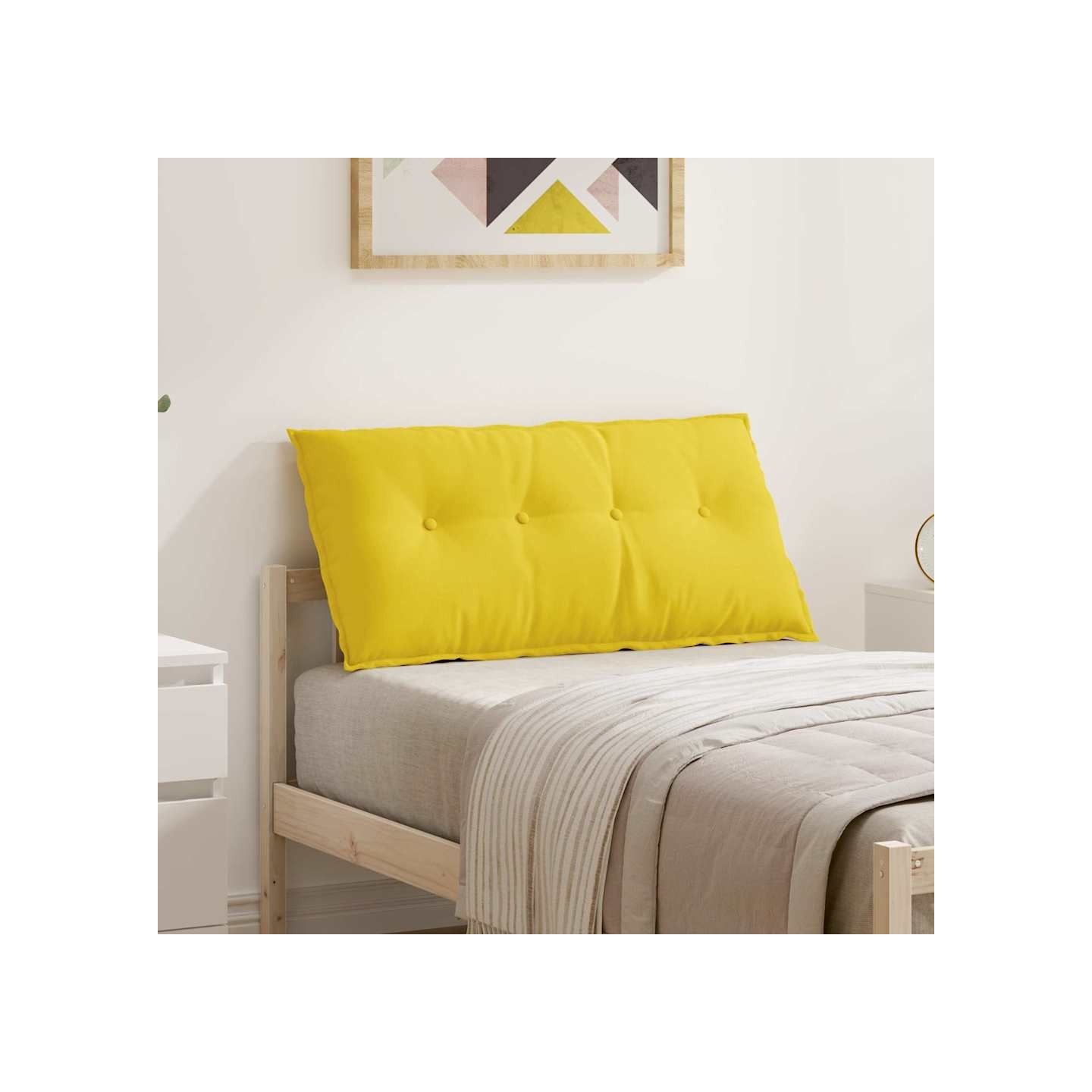 Coussin de Dos Jaune clair 100 x 50 x 19 cm tissu