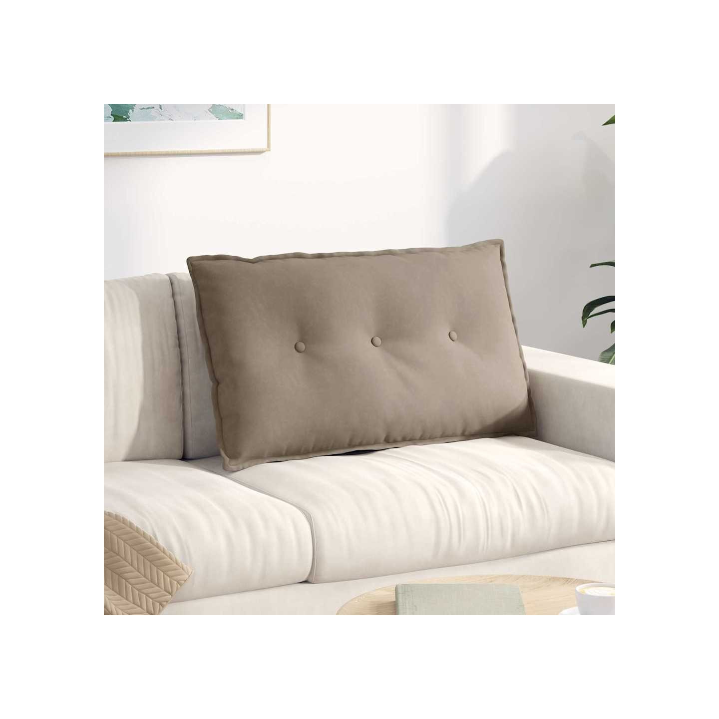 Coussin de Dos Taupe 80 x 50 x 19 cm Tissu en microfibre