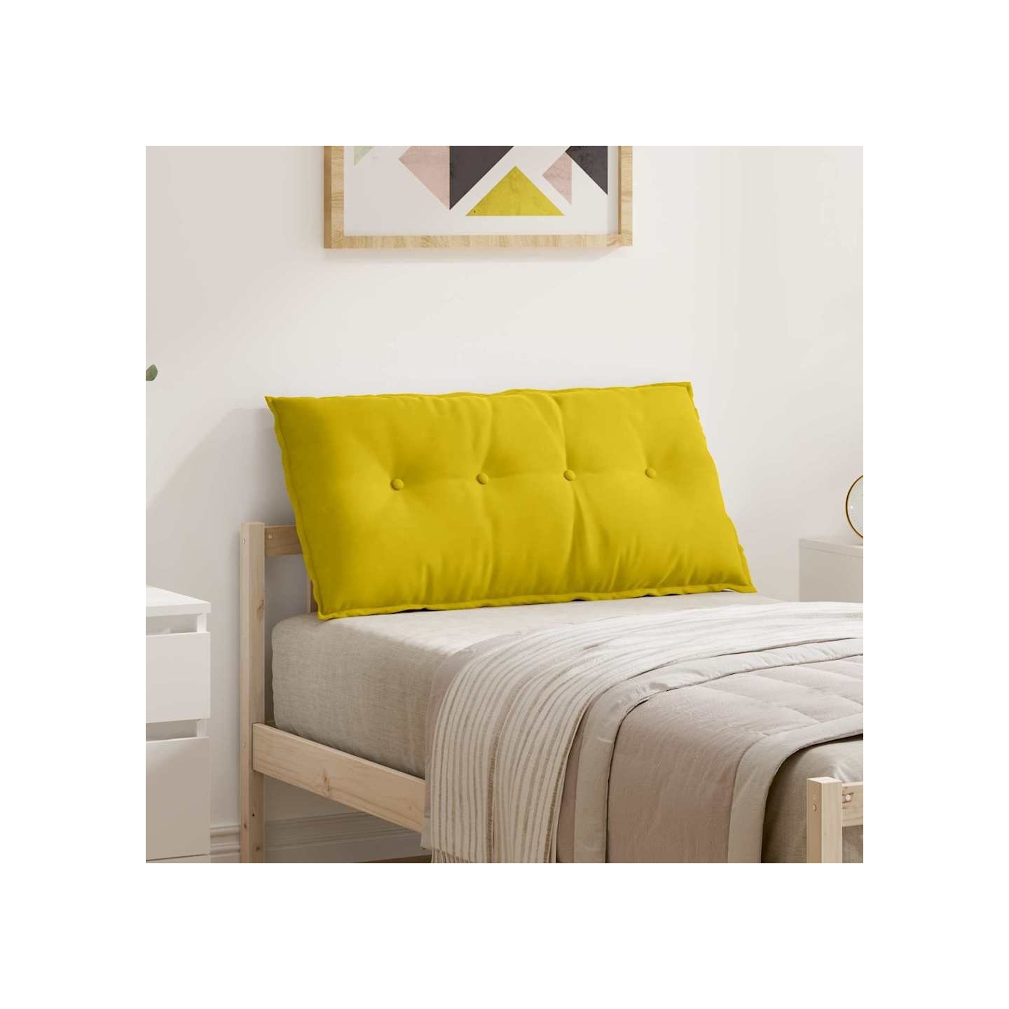 Coussin de Dos Jaune 100 x 50 x 19 cm Tissu en velours côtelé