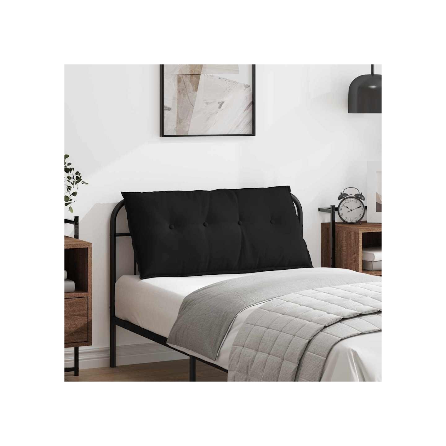 Coussin de Dos Noir 100 x 50 x 19 cm Tissu en microfibre