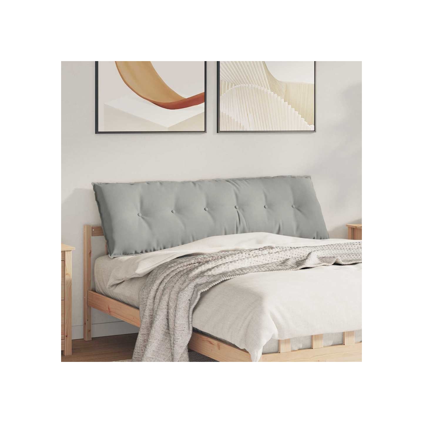 Coussin de Dos Gris clair 160 x 50 x 19 cm Tissu en microfibre
