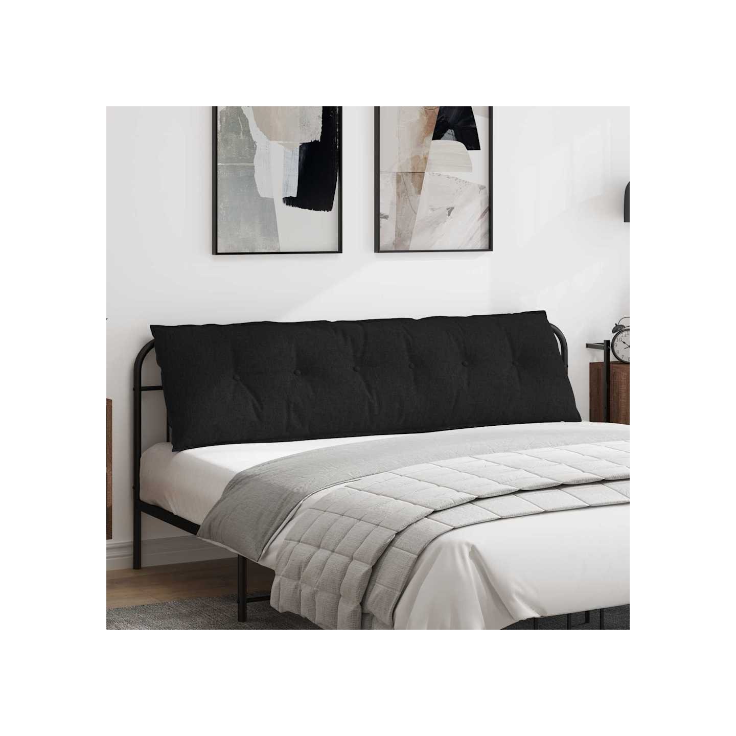 Coussin de Dos Noir 180 x 50 x 19 cm tissu