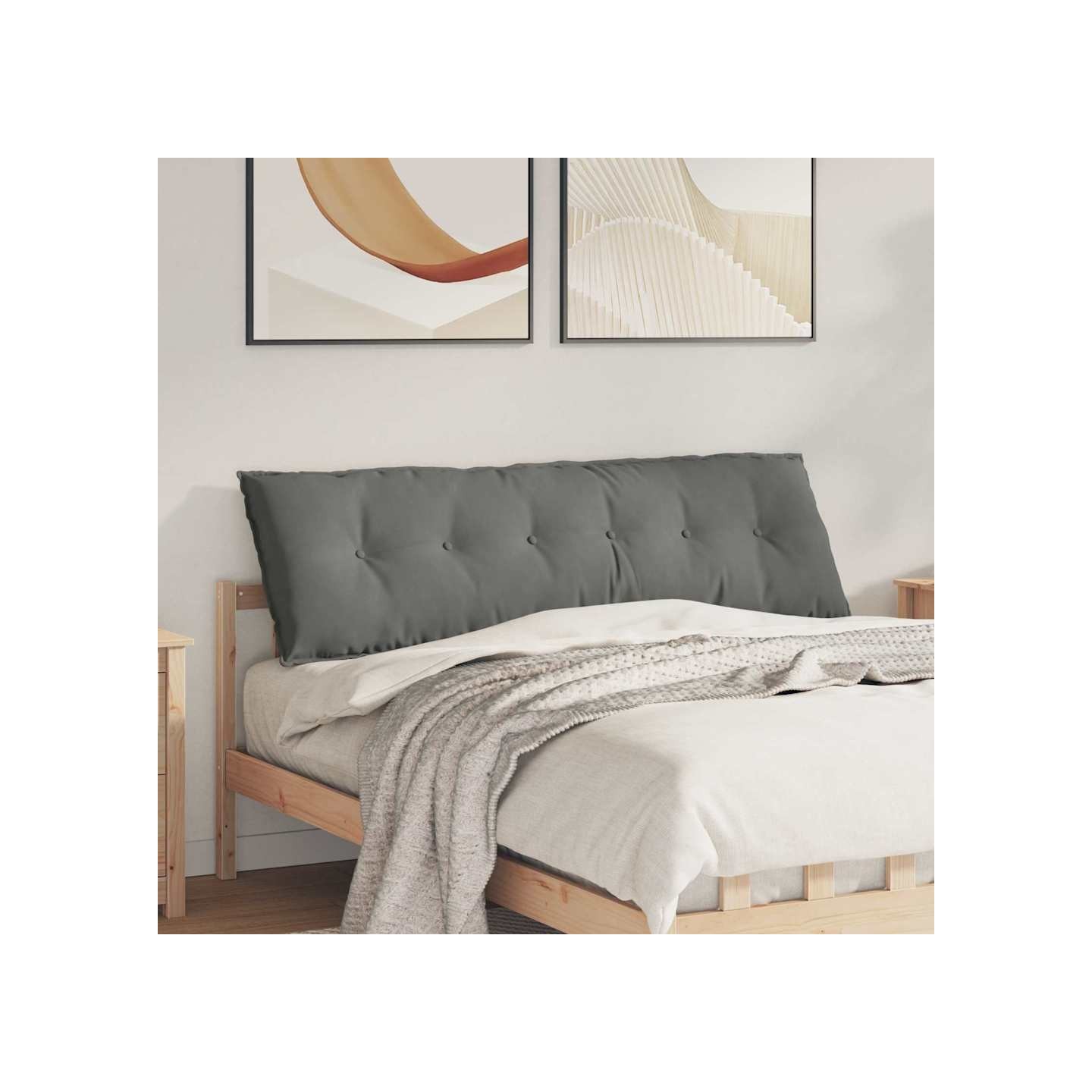Coussin de Dos Gris foncé 160 x 50 x 19 cm Tissu en microfibre