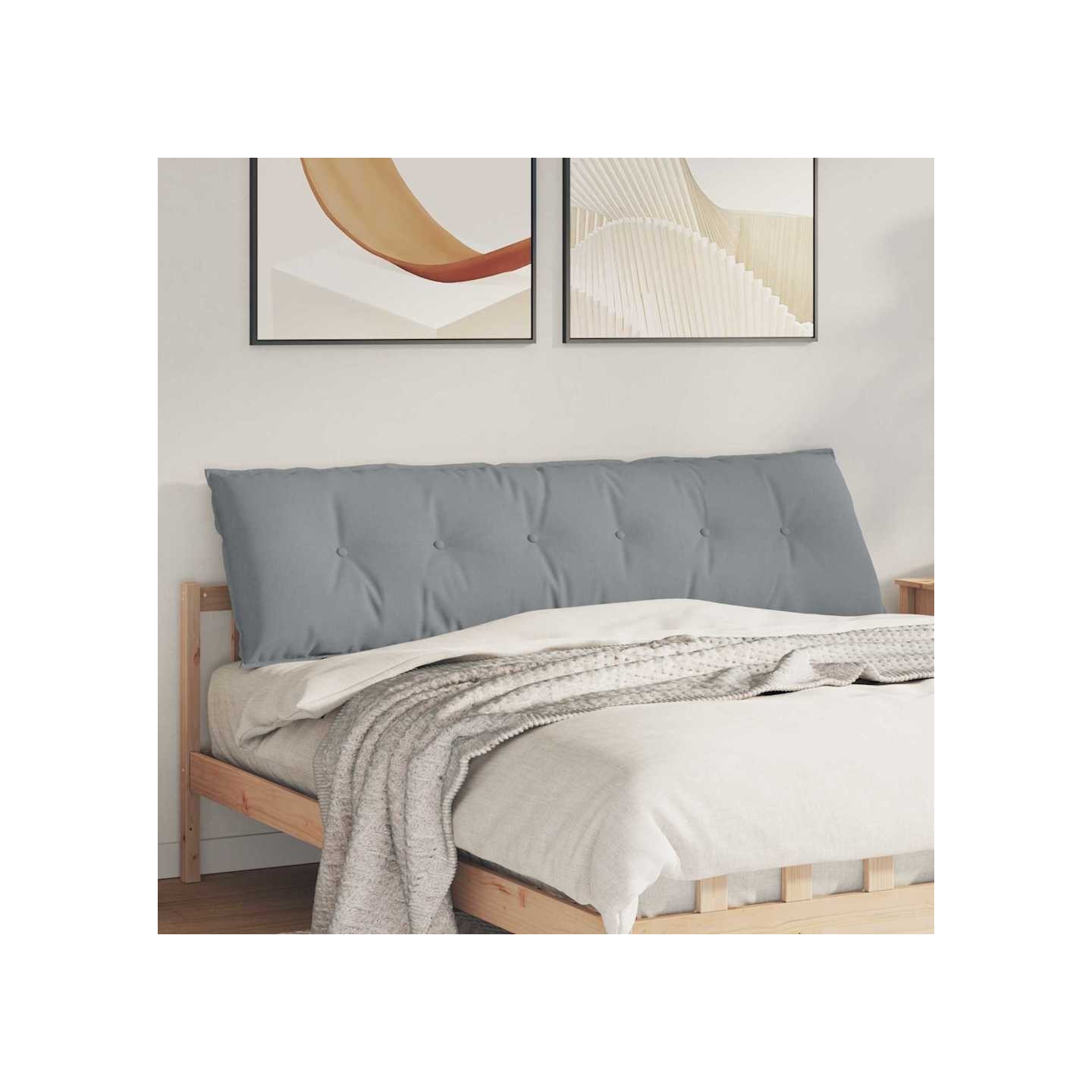 Coussin de Dos Gris clair 180 x 50 x 19 cm tissu