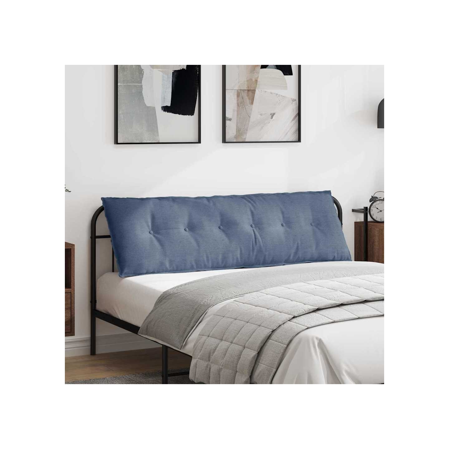 Coussin de Dos Bleu 160 x 50 x 19 cm Tissu en velours côtelé