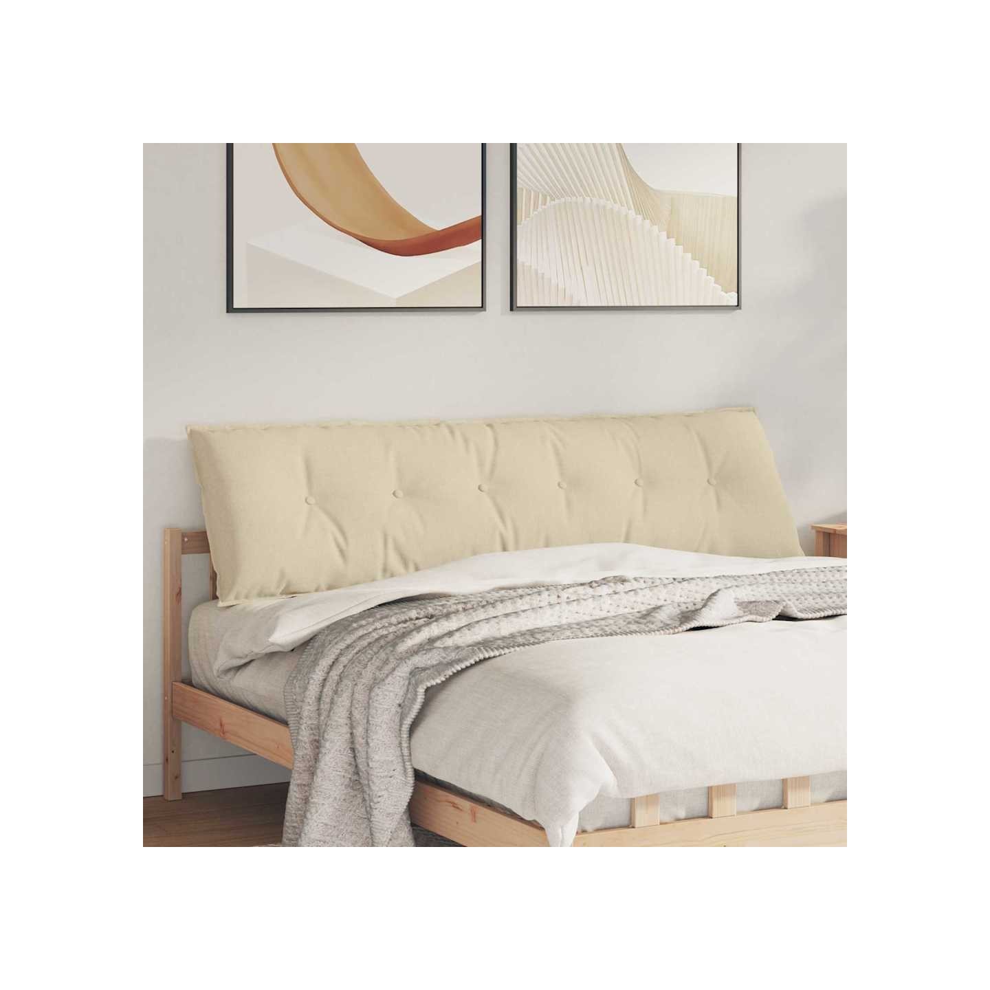 Coussin de Dos Crème 180 x 50 x 19 cm tissu