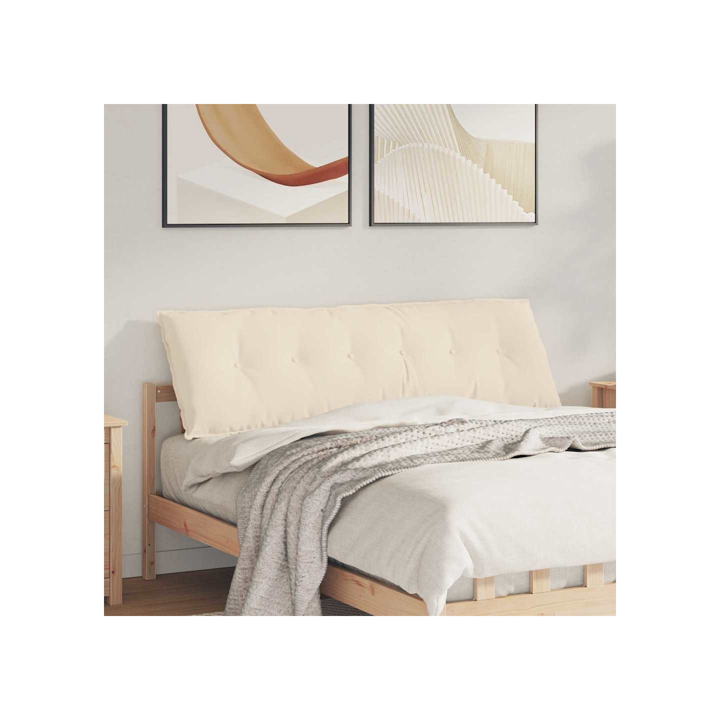 Coussin de Dos Beige 160 x 50 x 19 cm Tissu en microfibre