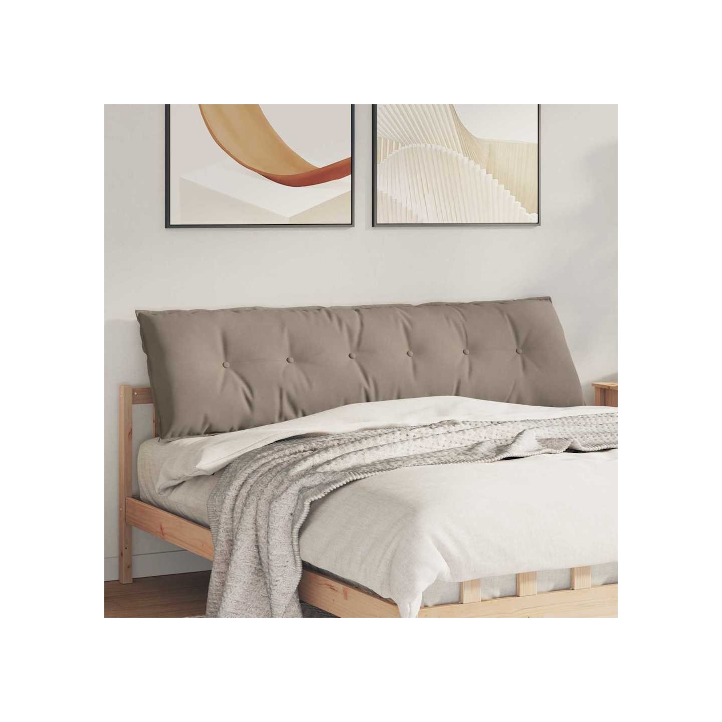 Coussin de Dos Taupe 180 x 50 x 19 cm Tissu en microfibre