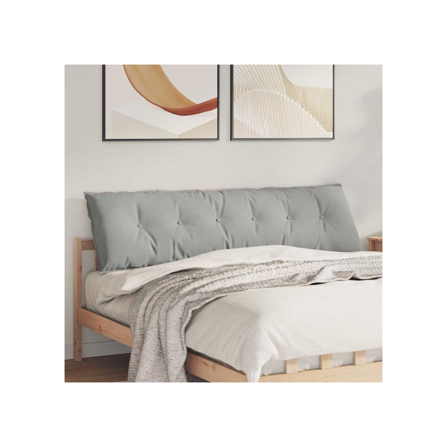 Coussin de Dos Gris clair 180 x 50 x 19 cm Tissu en microfibre