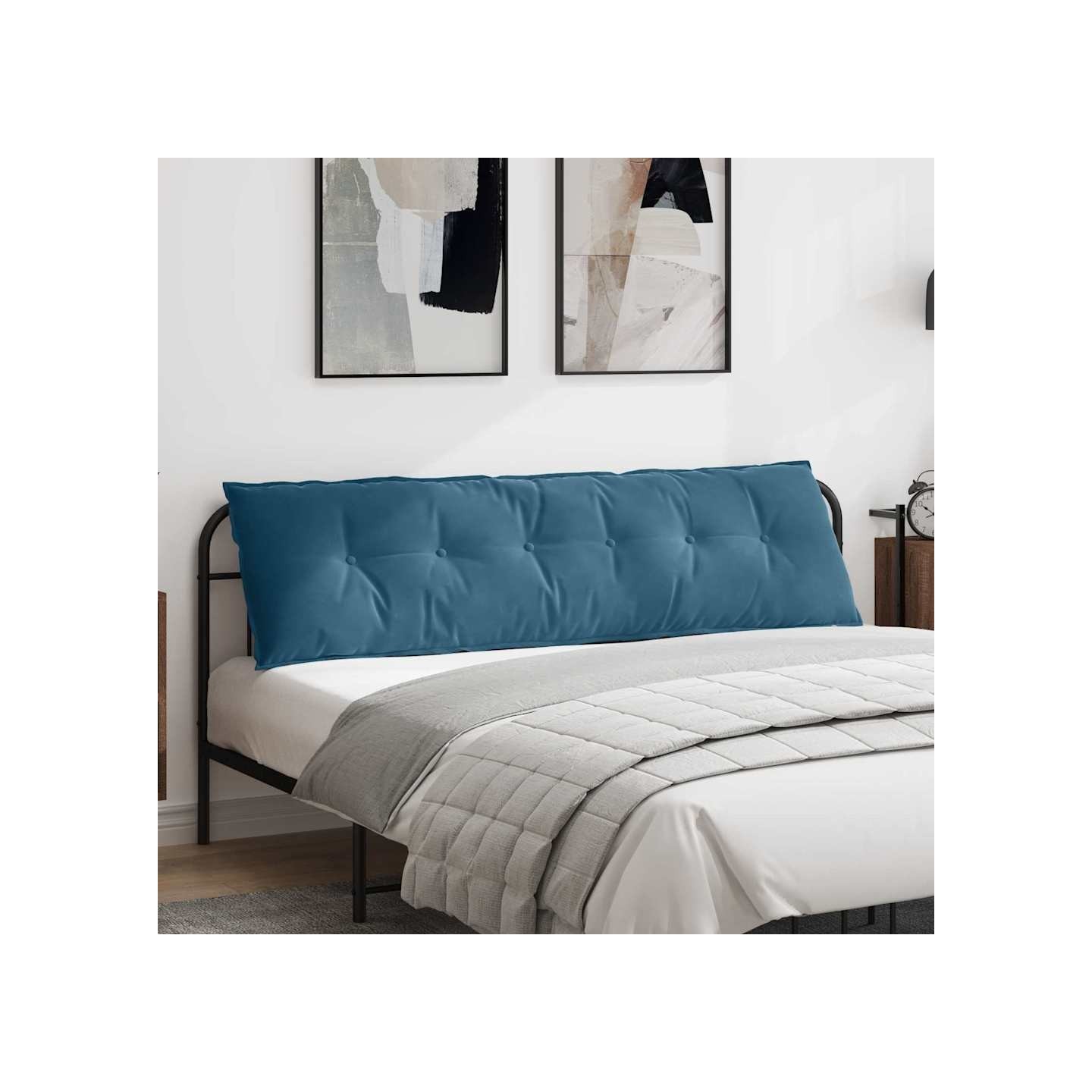 Coussin de Dos Bleu 180 x 50 x 19 cm Tissu en velours côtelé
